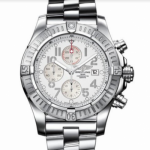 Best Breitling Super Avenger II White Arabic Dial Stainless Steel 48mm Watch